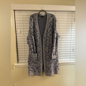 Fate Blue and Gray Patterned Cardigan